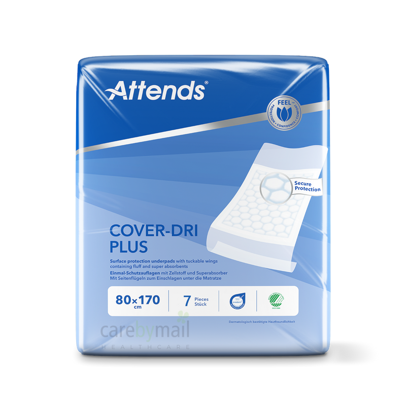 Attends Cover-Dri Plus Bed Pads (80x170cm - WITH TUCKS) - Pack of 7